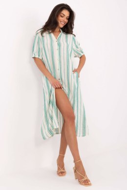 Sukienka Model TW-SK-BI-2451.84 White/Green - Och Bella - uniwersalny