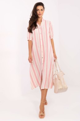 Sukienka Model TW-SK-BI-2451.84 White/Pink - Och Bella - uniwersalny