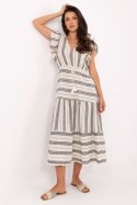 Sukienka Model TW-SK-BI-28760.97 White/Black - Och Bella - uniwersalny Sukienka Model TW-SK-BI-28760.97 White/Black - Och Bella - uniwersalny