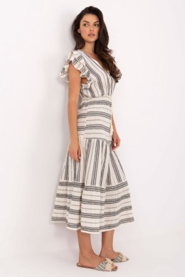 Sukienka Model TW-SK-BI-28760.97 White/Black - Och Bella - uniwersalny