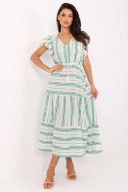 Sukienka Model TW-SK-BI-28760.97 White/Green - Och Bella - uniwersalny