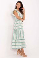 Sukienka Model TW-SK-BI-28760.97 White/Green - Och Bella - uniwersalny
