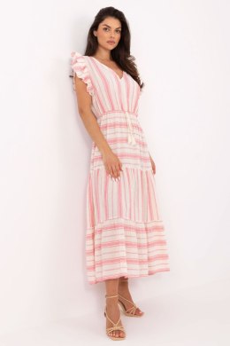 Sukienka Model TW-SK-BI-28760.97 White/Pink - Och Bella - uniwersalny