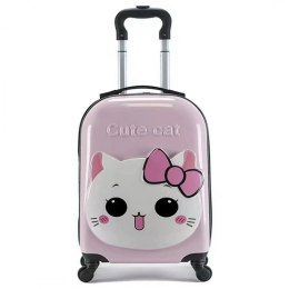 KINDERKOFFER KABINENKOFFER KINDERGEPÄCK rosa Kätzchen WP06