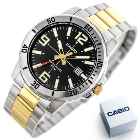 ZEGAREK MĘSKI CASIO MTP-VD01SG-1B + BOX ZEGAREK MĘSKI CASIO MTP-VD01SG-1B + BOX