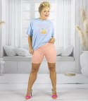 Długi damski T-shirt tunika luźny fason kolorowy nadruk SPICY (Niebieski) Długi damski T-shirt tunika luźny fason kolorowy nadruk SPICY (Niebieski)