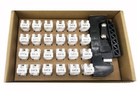 Zestaw 24 modułów Keystone Cat6 UTP z narzędziem zaciskowym Zestaw 24 modułów Keystone Cat6 UTP z narzędziem zaciskowym