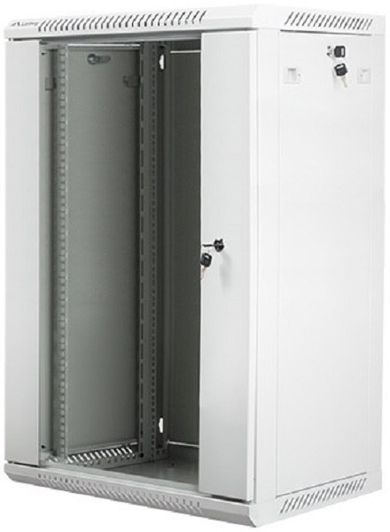 Szafa instalacyjna wisząca 19'' 18U 600X450mm szara (drzwi szklane) Szafa instalacyjna wisząca 19'' 18U 600X450mm szara (drzwi szklane)