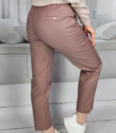 Damskie eleganckie spodnie kolorowe cygaretki VALERIA (Brązowy)