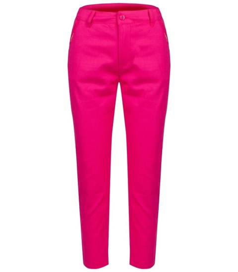 Damskie eleganckie spodnie kolorowe cygaretki VALERIA (Różowy)