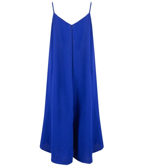 Długa sukienka maxi ramiączka luźna rozszerzana SUMMER (Niebieski)