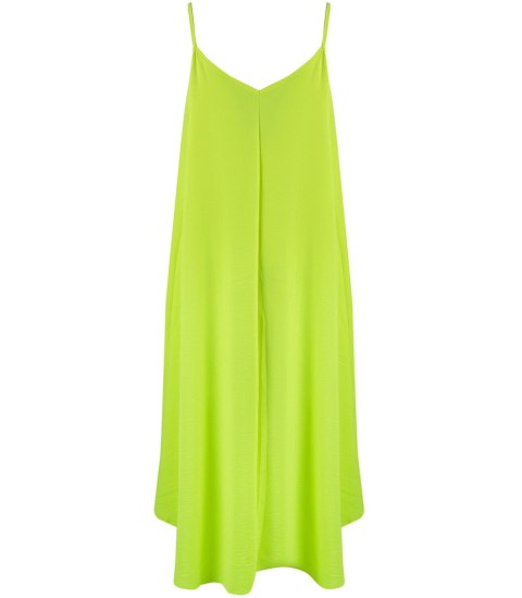 Długa sukienka maxi ramiączka luźna rozszerzana SUMMER (Żółty)