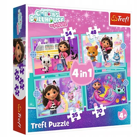 Koci domek Gabi puzzle 4 w 1 Wielka przygoda Gabby Trefl 34670 Koci domek Gabi puzzle 4 w 1 Wielka przygoda Gabby Trefl 34670