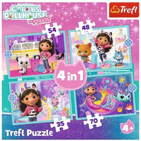 Koci domek Gabi puzzle 4 w 1 Wielka przygoda Gabby Trefl 34670 Koci domek Gabi puzzle 4 w 1 Wielka przygoda Gabby Trefl 34670