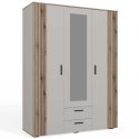 SZAFA AVA 150 CM LUSTRO 2 SZUFLADY RYFLOWANY FRONT DĄB EVOKE KASZMIR BEŻ SZAFA AVA 150 CM LUSTRO 2 SZUFLADY RYFLOWANY FRONT DĄB EVOKE KASZMIR BEŻ