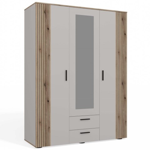 SZAFA AVA 150 CM LUSTRO 2 SZUFLADY RYFLOWANY FRONT DĄB EVOKE KASZMIR BEŻ SZAFA AVA 150 CM LUSTRO 2 SZUFLADY RYFLOWANY FRONT DĄB EVOKE KASZMIR BEŻ