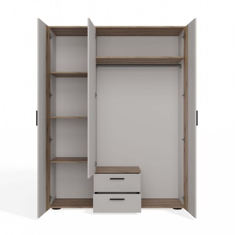 SZAFA AVA 150 CM LUSTRO 2 SZUFLADY RYFLOWANY FRONT DĄB EVOKE KASZMIR BEŻ SZAFA AVA 150 CM LUSTRO 2 SZUFLADY RYFLOWANY FRONT DĄB EVOKE KASZMIR BEŻ