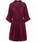 Długa koszula Szmizjerka basic bawełna (Bordowy) Długa koszula Szmizjerka basic bawełna (Bordowy)