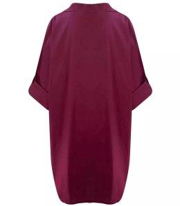 Długa koszula Szmizjerka basic bawełna (Bordowy)