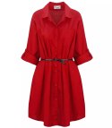 Długa koszula Szmizjerka basic bawełna (Czerwony) Długa koszula Szmizjerka basic bawełna (Czerwony)