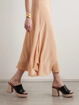 Klapki boho na słupku w kolorze Black - 37