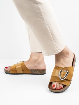 Modne klapki damskie Pepper w kolorze Camel - 37