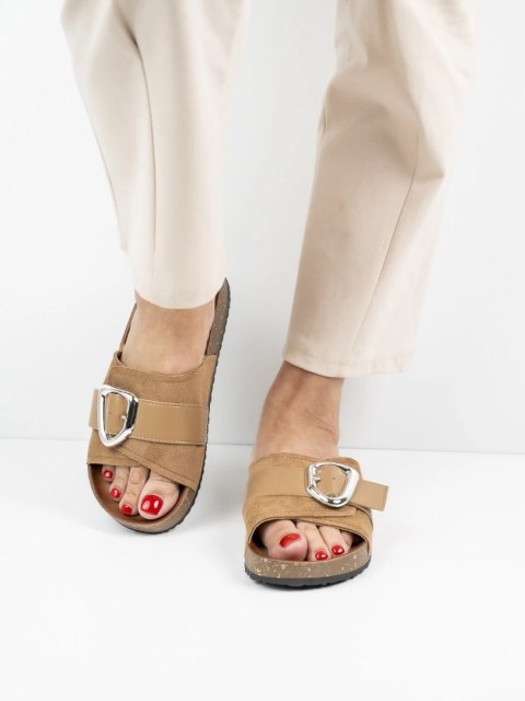 Modne klapki damskie Pepper w kolorze Khaki - 40