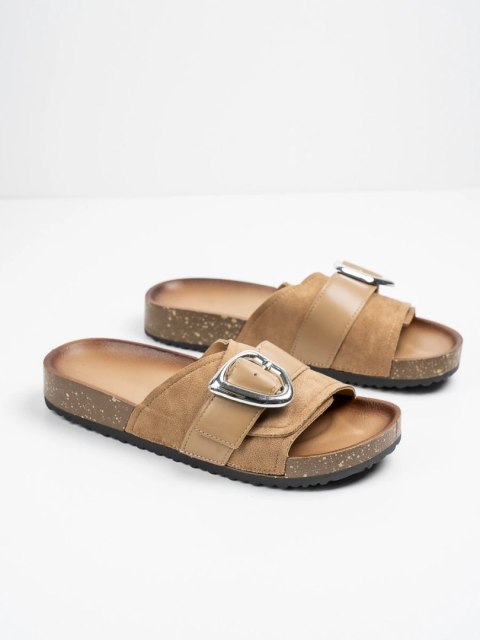 Modne klapki damskie Pepper w kolorze Khaki - 40