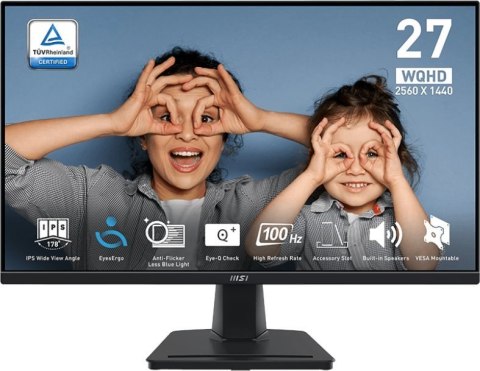 Monitor MSI PRO MP275Q (27" /IPS /100Hz /2560 x 1440 /Czarny) Monitor MSI PRO MP275Q (27" /IPS /100Hz /2560 x 1440 /Czarny)