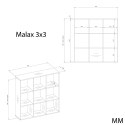 REGAŁ MALAX 3x3 H DĄB ARTISAN ZABUDOWANY TYŁ HDF PÓŁKI 110x110 CM REGAŁ MALAX 3x3 H DĄB ARTISAN ZABUDOWANY TYŁ HDF PÓŁKI 110x110 CM