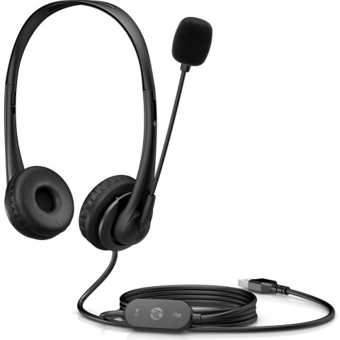 Słuchawki z mikrofonem Na głowę Na pałąku HP 428K6AA (USB wtyk/Czarny) Słuchawki z mikrofonem Na głowę Na pałąku HP 428K6AA (USB wtyk/Czarny)