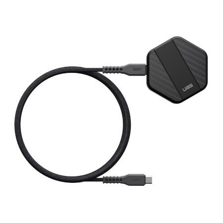 UAG Wireless Charger - bezprzewodowa ładowarka 15W z podstawką, kompatybilna z MagSafe (black / carbon fiber) UAG Wireless Charger - bezprzewodowa ładowarka 15W z podstawką, kompatybilna z MagSafe (black / carbon fiber)