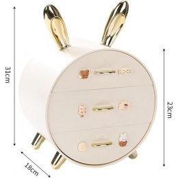 Aufbewahrungsbox für Kosmetik und Schmuck BUNNY mit goldenen Griffen CB60