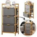 Bambusregal, Schrank mit Stoffschubladen 32 x 45 x 96cm SZ43 Bambusregal, Schrank mit Stoffschubladen 32 x 45 x 96cm SZ43