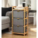 Bambusregal, Schrank mit Stoffschubladen 32 x 45 x 96cm SZ43 Bambusregal, Schrank mit Stoffschubladen 32 x 45 x 96cm SZ43