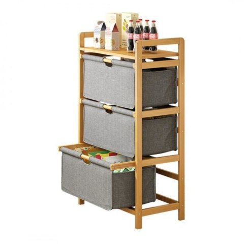 Bambusregal, Schrank mit Stoffschubladen 32 x 45 x 96cm SZ43 Bambusregal, Schrank mit Stoffschubladen 32 x 45 x 96cm SZ43