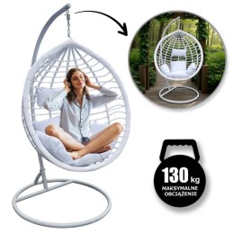Cocoon Hängeschaukelstuhl mit Kissen weiß - KR36