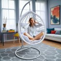 Cocoon Hängeschaukelstuhl mit Kissen weiß - KR36