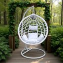 Cocoon Hängeschaukelstuhl mit Kissen weiß - KR36