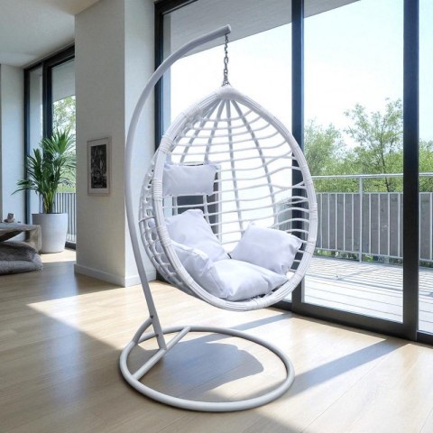 Cocoon Hängeschaukelstuhl mit Kissen weiß - KR36 Cocoon Hängeschaukelstuhl mit Kissen weiß - KR36