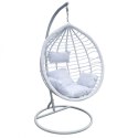 Cocoon Hängeschaukelstuhl mit Kissen weiß - KR36