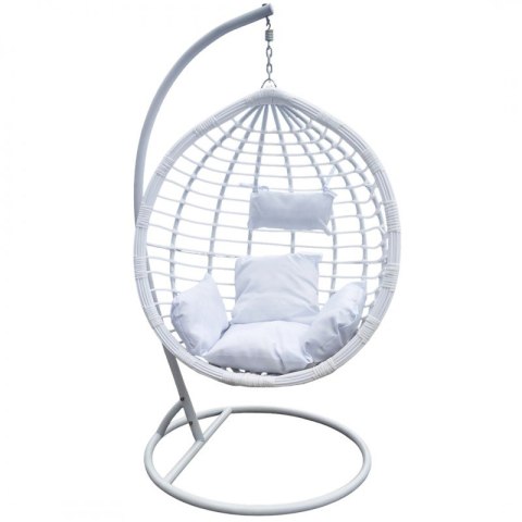 Cocoon Hängeschaukelstuhl mit Kissen weiß - KR36 Cocoon Hängeschaukelstuhl mit Kissen weiß - KR36