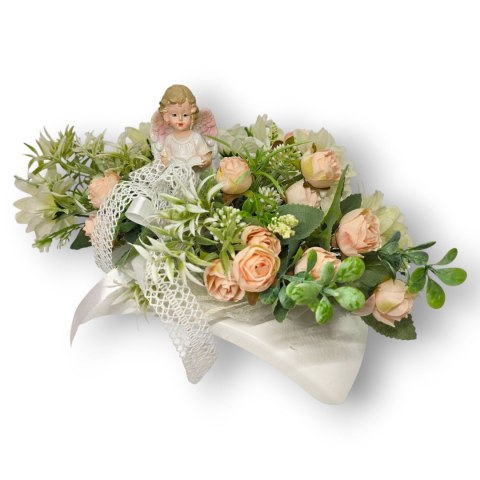 MAŁY STROIK Z ANIOŁKIEM NA CMENTARZ KWIATY NA GRÓB POMNIK GROBEK DZIECKA