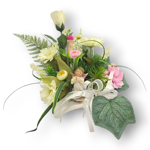 MAŁY STROIK Z ANIOŁKIEM NA CMENTARZ KWIATY NA GRÓB POMNIK GROBEK DZIECKA