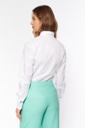 Biała koszula z żabotem K79 White - Nife - 42