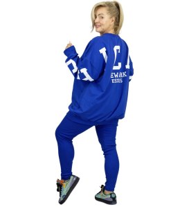 Dres damski luźna bluza + prążkowane legginsy CHICAGO (Niebieski)