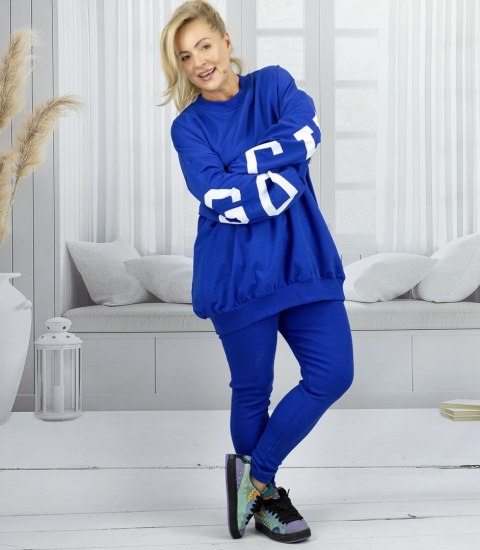 Dres damski luźna bluza + prążkowane legginsy CHICAGO (Niebieski) Dres damski luźna bluza + prążkowane legginsy CHICAGO (Niebieski)