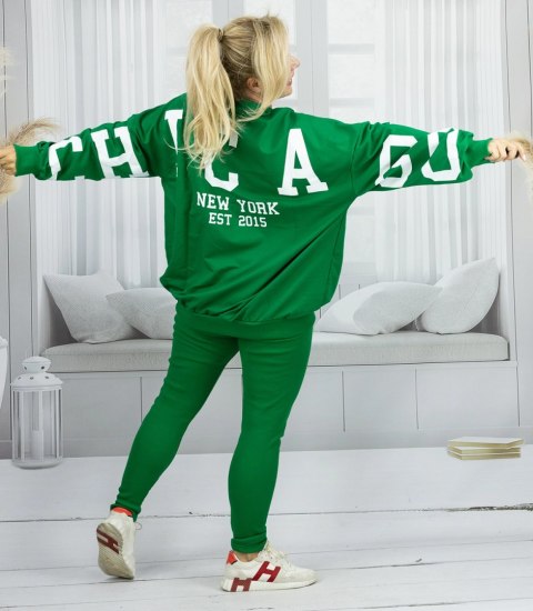 Dres damski luźna bluza + prążkowane legginsy CHICAGO (Zielony) Dres damski luźna bluza + prążkowane legginsy CHICAGO (Zielony)
