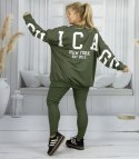 Dres damski luźna bluza + prążkowane legginsy CHICAGO (Zielony) Dres damski luźna bluza + prążkowane legginsy CHICAGO (Zielony)