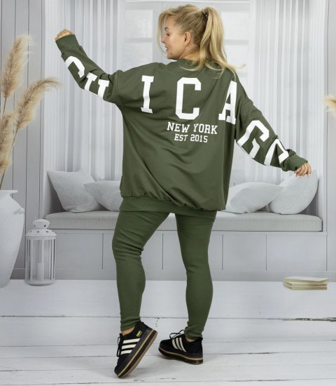 Dres damski luźna bluza + prążkowane legginsy CHICAGO (Zielony) Dres damski luźna bluza + prążkowane legginsy CHICAGO (Zielony)